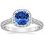 Sapphire Enchant Halo Diamond Ring in 18K White Gold