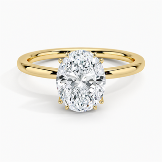 Double Claw Prong Accents Engagement Ring