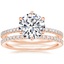 14K Rose Gold Six Prong Luxe Viviana Diamond Ring (1/3 ct. tw.) with Luxe Ballad Diamond Ring (1/4 ct. tw.)