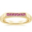 Yellow Gold Petite Signet Pink Tourmaline Ring