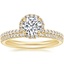 18K Yellow Gold Waverly Diamond Ring (1/2 ct. tw.) with Whisper Eternity Diamond Ring (1/4 ct. tw.)