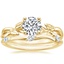 18K Yellow Gold Budding Willow Ring with Willow Diamond Ring (1/10 ct. tw.)