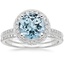 18KW Aquamarine Audra Diamond Ring with Whisper Diamond Ring (1/10 ct. tw.), smalltop view
