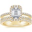 18K Yellow Gold Linnia Halo Diamond Ring (2/3 ct. tw.) with Luxe Ballad Diamond Ring (1/4 ct. tw.)