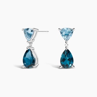 Winslet Aquamarine and London Blue Topaz Earrings - Brilliant Earth
