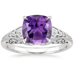 Amethyst Serafina Ring (1/4 ct. tw.) in 18K White Gold | Brilliant Earth