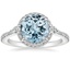 Aquamarine Luxe Aria Halo Diamond Ring (1/4 ct. tw.) in 18K White Gold