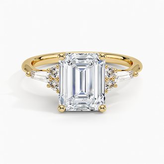Round and Tapered Baguette Engagement Ring