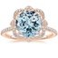 14KR Aquamarine Reina Diamond Ring, smalltop view