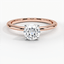 Rose Gold Moissanite Four-Prong Petite Comfort Fit Ring