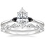 18K White Gold Aria Ring with Black Diamond Accents with Versailles Diamond Ring (3/8 ct. tw.)