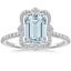 PT Aquamarine Reina Halo Diamond Ring, smalltop view