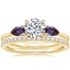 18K Yellow Gold Opera Ring with Lab Alexandrite Accents with Luxe Ballad Diamond Ring (1/4 ct. tw.)