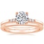 14K Rose Gold Bettina Diamond Ring with Petite Comfort Fit Wedding Ring