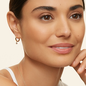 Diamond Dangle Huggie Earrings
