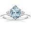 Aquamarine Tallula Three Stone Diamond Ring in Platinum