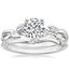 18K White Gold Budding Willow Ring with Willow Diamond Ring (1/10 ct. tw.)