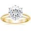 18KY Moissanite Classic Six-Prong Solitaire Ring, smalltop view