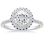 18KW Moissanite Audra Diamond Ring with Sapphire Accents (1/4 ct. tw.), smalltop view