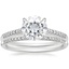18KW Moissanite Lissome Diamond Ring (1/10 ct. tw.) with Whisper Diamond Ring, smalltop view
