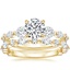 18K Yellow Gold Three Stone Versailles Diamond Ring (1/2 ct. tw.) with Luxe Versailles Diamond Ring (1/2 ct. tw.)