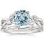 18KW Aquamarine Budding Willow Ring with Winding Willow Ring, smalltop view