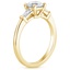 18K Yellow Gold Tapered Baguette Diamond Ring, smallside view