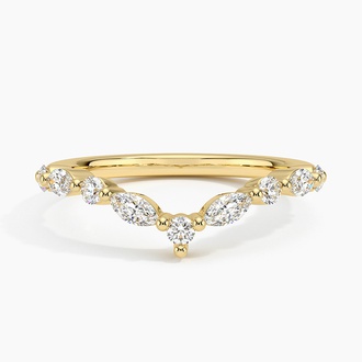 Curved Versailles Diamond Ring in 18K Yellow Gold