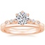 14K Rose Gold Rochelle Diamond Ring with Petite Comfort Fit Wedding Ring