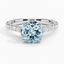 Aquamarine Sienna Diamond Ring (3/8 ct. tw.) in 18K White Gold