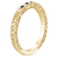 18K Yellow Gold Delicate Antique Scroll Sapphire and Diamond Ring, smallside view