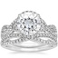 18KW Moissanite Entwined Halo Diamond Bridal Set (1/2 ct. tw.), smalltop view
