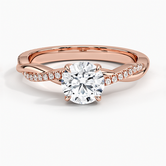 14K Rose Gold Petite Twisted Vine Diamond Ring (1/8 ct. tw.)