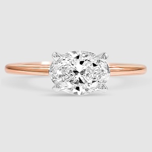 East-West Solitaire Engagement Ring 