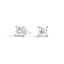 18K White Gold Four-prong Princess Diamond Stud Earrings, smalltop view