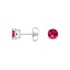 Silver Solitaire Pink Tourmaline Stud Earrings, smalladditional view 1