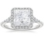 Moissanite Nadia Halo Diamond Ring (1/4 ct. tw.) in Platinum