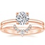 14K Rose Gold Astoria Diamond Ring with Lunette Diamond Ring
