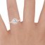 14K Rose Gold Nadia Halo Diamond Ring (1/4 ct. tw.), smallzoomed in top view on a hand