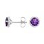 Silver Entwined Amethyst Stud Earrings, smalladditional view 1