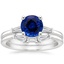 18KW Sapphire Tapered Baguette Diamond Bridal Set, smalltop view