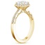 18K Yellow Gold Tacori Coastal Crescent Cushion Bloom Diamond Ring, smallside view