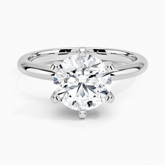 Platinum 2mm Comfort Fit Six-Prong Solitaire Ring