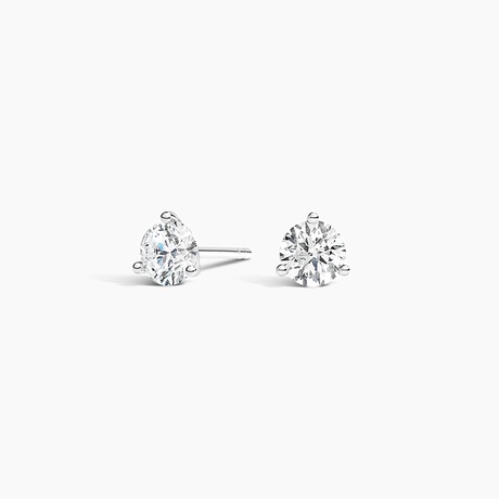 4 Carat Lab Grown Diamond Stud Earrings, Lab Created Diamond Earrings Two  Carat Each, 14k Solid Yellow Gold, Martini Lab Diamond Studs