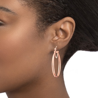 Simone I. Smith Crossover Hoop Earrings in 14K Rose Gold