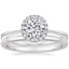 18K White Gold Adelaide Diamond Ring with Petite Comfort Fit Wedding Ring