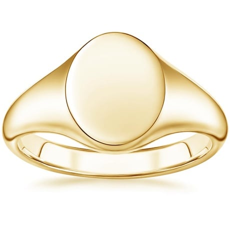 Minimalist Gold Signet Ring Face Signet Ring in 14k Gold