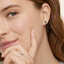 18K White Gold Petal Sapphire and Diamond Earrings, smallside view