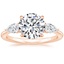14K Rose Gold Opera Diamond Ring, smalltop view