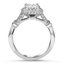 Vintage-Inspired Halo Diamond Ring, smallside view